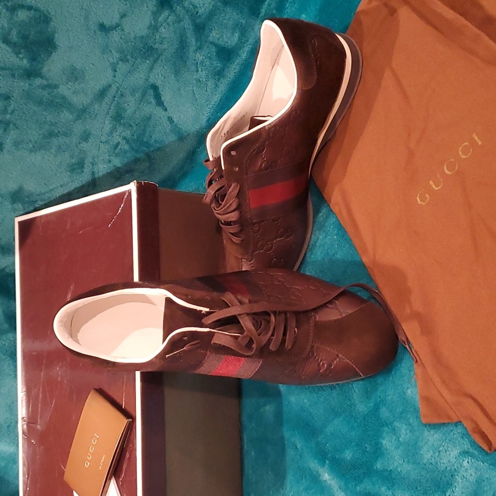 Gucci Brown and Red Men's Shoes